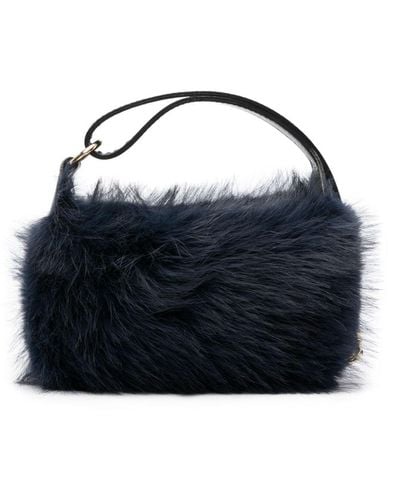 Sacai Small Faux-fur Shoulder Bag - Blue