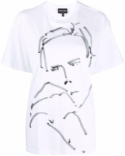 Giorgio Armani T-shirt Met Print - Wit