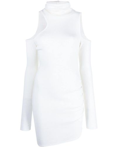 GAUGE81 Cold-shoulder Ribbed Merino Minidress - White