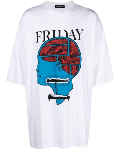 Undercover Friday Graphic-print Cotton T-shirt - Blue