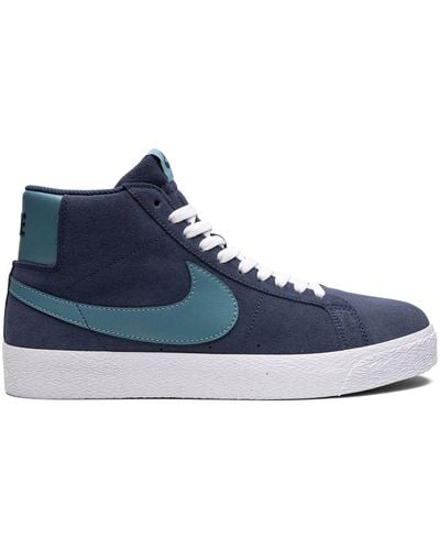 Nike Sb Blazer Mid "navy Aqua" Sneakers - Blue