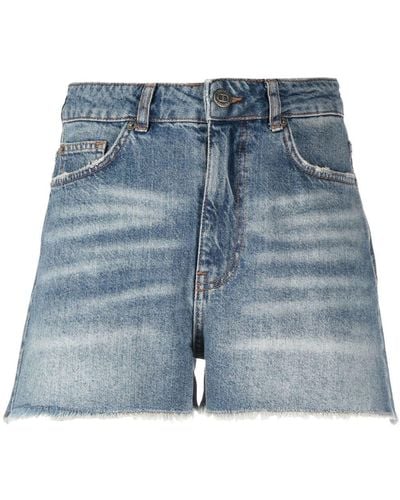 Twin Set Pantalones vaqueros cortos con efecto lavado - Azul