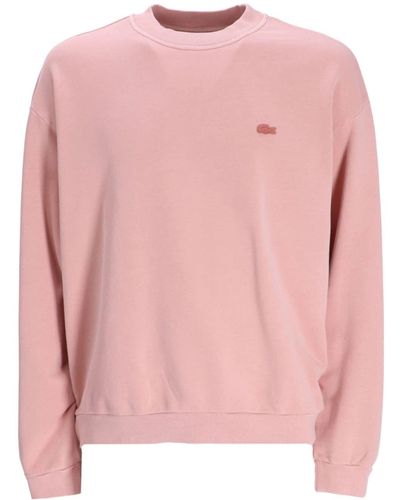 Lacoste Logo-appliqué Organic Cotton Sweatshirt - Pink