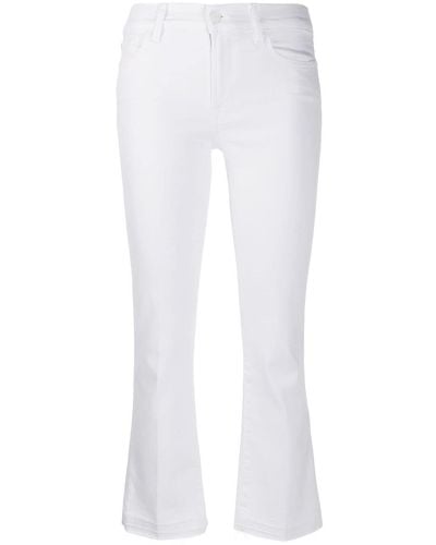 7 For All Mankind Cropped Bootcut Illusion Jeans - White