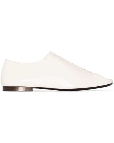 Lemaire Square-toe Leather Derby Shoes - White