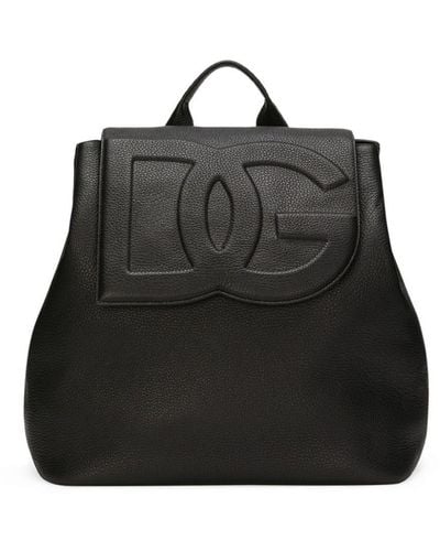 Dolce & Gabbana Logo-embossed leather backpack - Schwarz