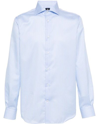 BOGGI Striped Cotton Shirt - Blue