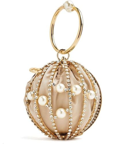 Rosantica Sac sphérique Chloe à ornements de perles artificielles - Métallisé