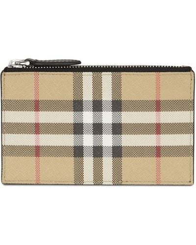 Burberry Vintage-check Zipped Card Case - Natural