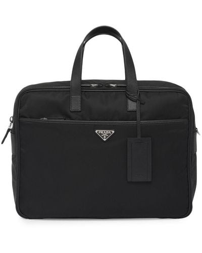 Prada Triangle-logo Briefcase - Black