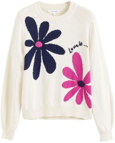 Chinti & Parker Love Intarsien-Pullover - Pink