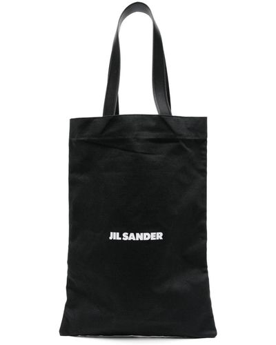 Jil Sander Large Flat Shopper Tote Bag - Black