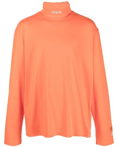 Heron Preston Logo-detail Roll-neck Sweater - Orange