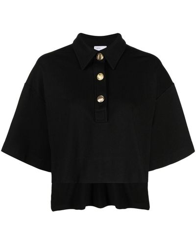 Rosetta Getty Cropped Short-sleeve Polo Top - Black