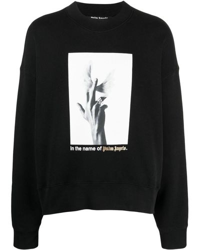 Palm Angels Sweatshirt mit Foto-Print - Schwarz