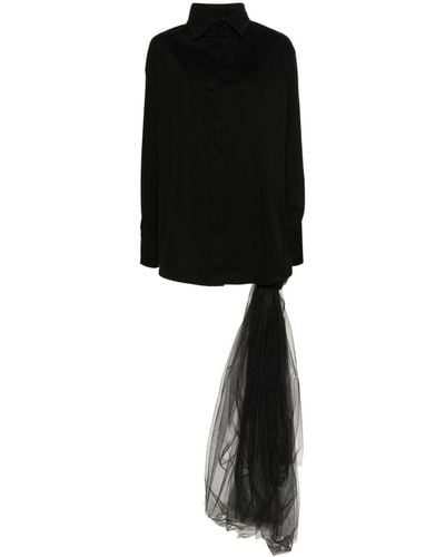 Atu Body Couture Sash-detail Cotton Mini Dress - Black
