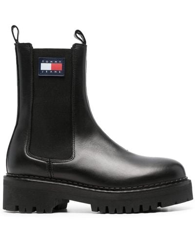 Tommy Hilfiger Urban 50mm Leather Boots - Black
