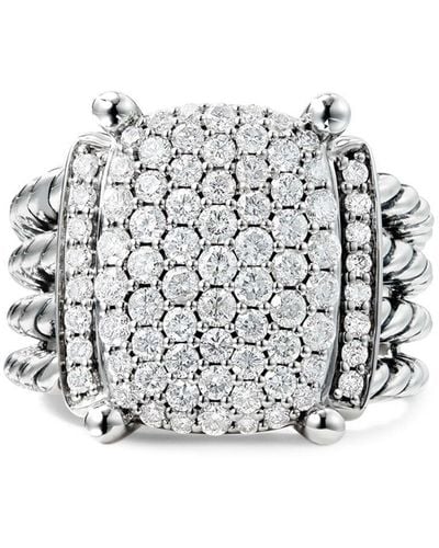David Yurman Zilveren Wheaton Ring Met Diamant - Wit