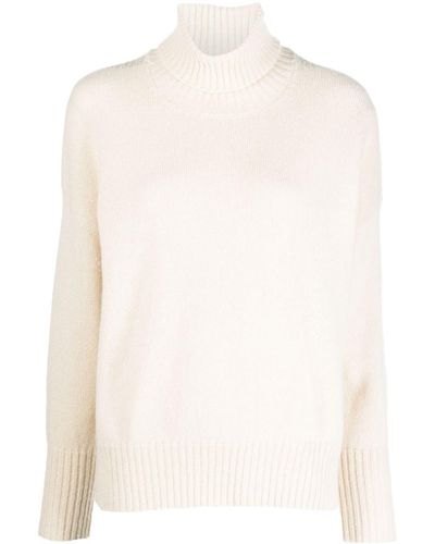 Peserico Roll-neck Wool-blend Sweater - White