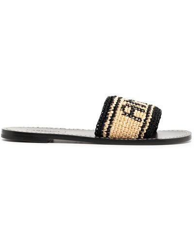 Arteana Elba Crochet Flat Sandals - White