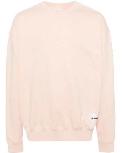 Jil Sander Logo-appliqué Cotton Sweatshirt - Pink