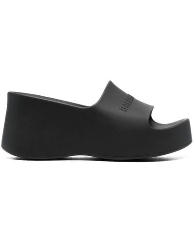 Balenciaga Chunky Wedge Sandals - Black