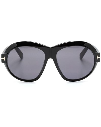 Tom Ford Inger Zonnebril Met Oversized Montuur - Zwart