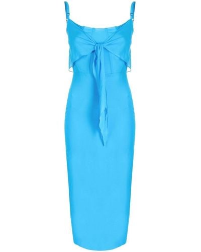 Patou Midi-jurk Met Gestrikt Detail - Blauw