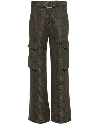 Liu Jo Floral-lace Cargo Pants - Gray