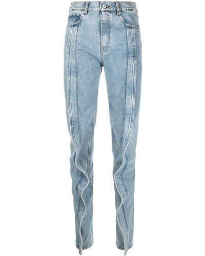 Y. Project Jeans con ruches Slim Banana - Blu