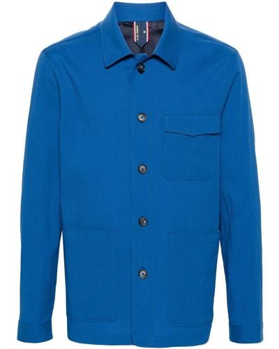 Manuel Ritz Seersucker Shirt Jacket - Blue