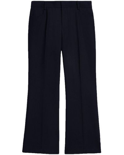 Ami Paris Cropped Flared Trousers - Blue