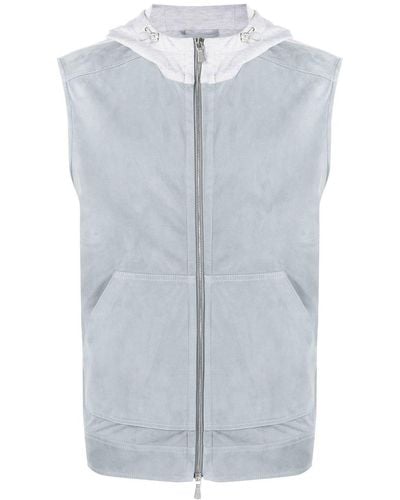 Eleventy Pouch-pocket Hooded Gilet - Blue