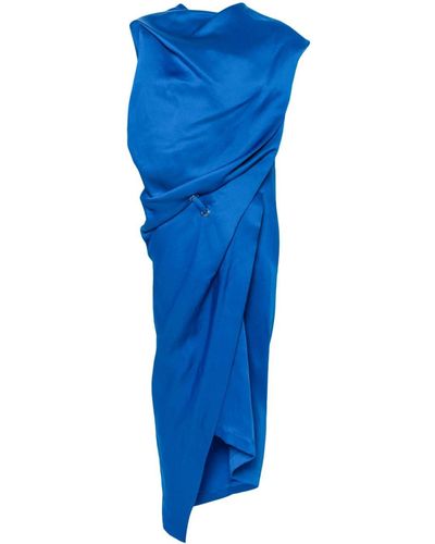 Issey Miyake Vestido Enveloping drapeado - Azul