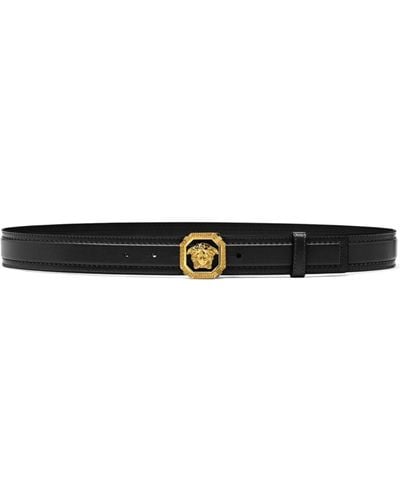 Versace Medusa Leather Belt - Black
