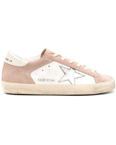 Golden Goose Super-star Distressed-finish Trainers - Pink