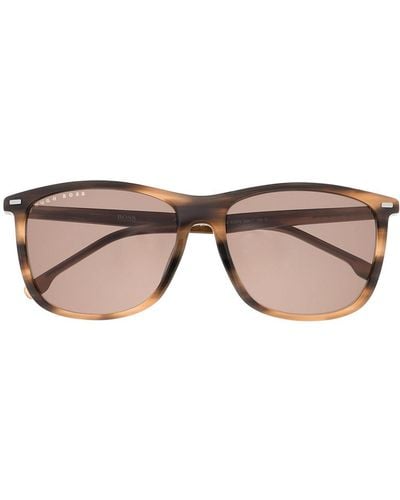 BOSS Tortoiseshell-effect Square-frame Sunglasses - Brown