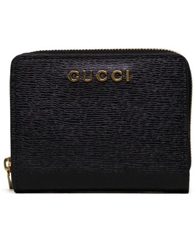 Gucci Mini Logo-script Leather Wallet - Black