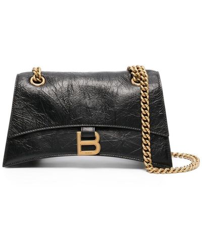 Balenciaga Crush Leren Schoudertas - Zwart