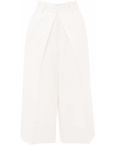 JW Anderson Wide-leg Cropped Trousers - White