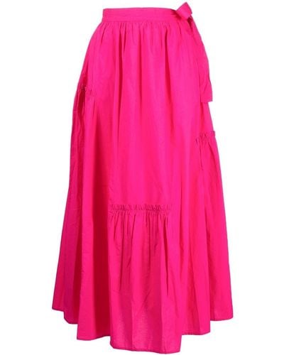 Merlette Pleated Midi Skirt - Pink