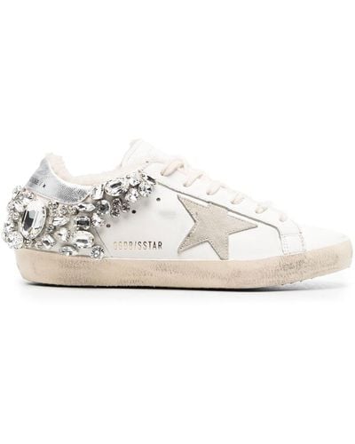 Golden Goose Super-star Embellished Low-top Sneakers - White