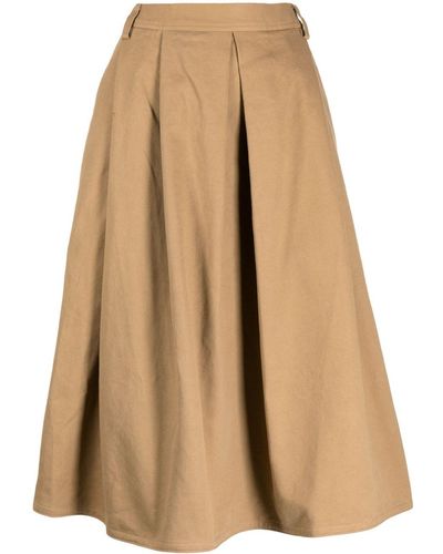 Sofie D'Hoore Pleat-detailing Cotton Full Skirt - Brown