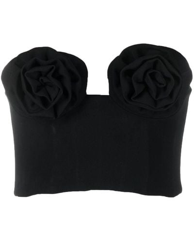 Magda Butrym Flower Applique Bustier-style Top - Black