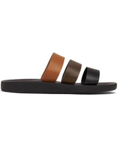 Ancient Greek Sandals Minas Comfort Leren Slippers - Zwart