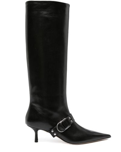 Blumarine 65mm Buckle-detail Knee-high Boots - Black