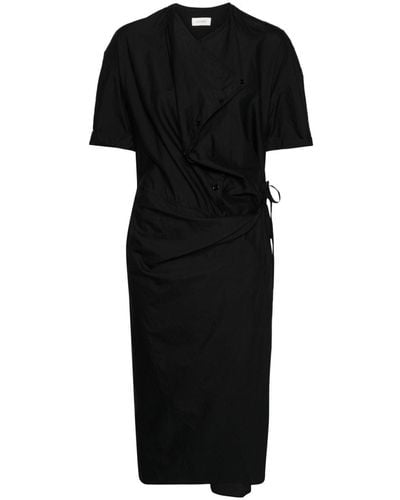 Lemaire Cowl-neck Midi Dress - Black
