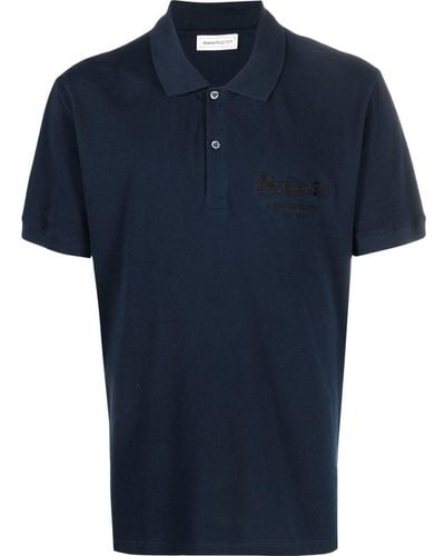 Alexander McQueen Logo-embroidered Polo Shirt - Blue