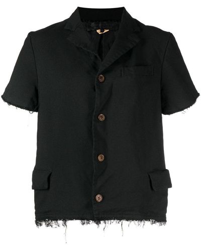 Comme des Garçons Raw-edge Short-sleeve Blazer - Black