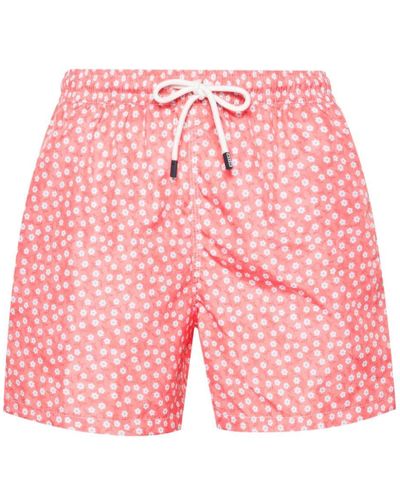 Fedeli Madeira Rita-pattern Swim Shorts - Pink